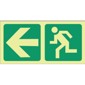 Running Man Left and Green Arrow Direction in Frame (combined)