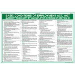 SWS Basic Conditions of Employment Act, No 75 of 1997 Poster