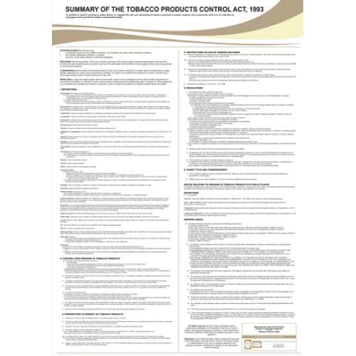 Tobacco Products Control ACT, 1993 Poster preview image 0